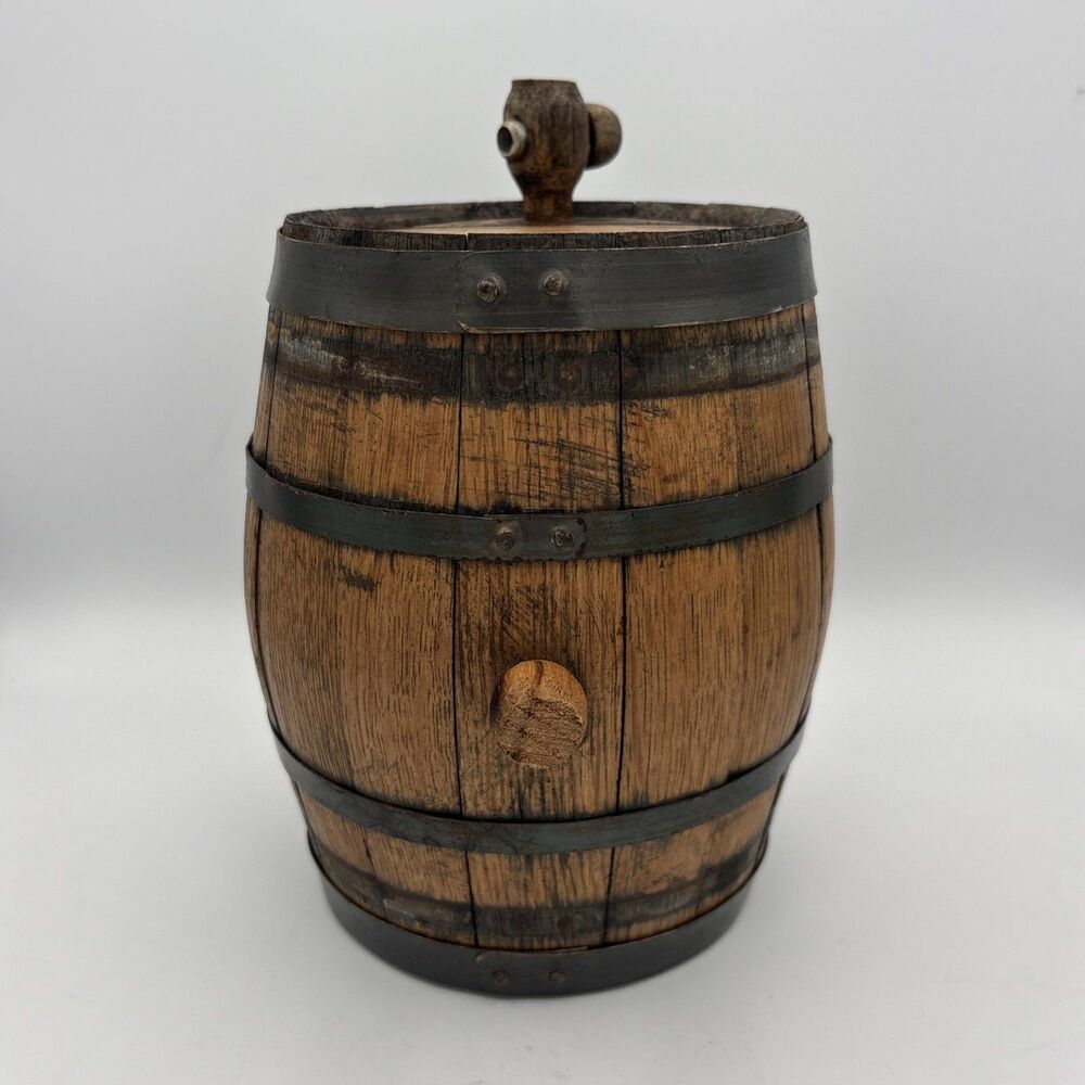 Small 7.5" Wooden Barrel Keg Spigot Deep South Barrels - Home Decor Tabletop